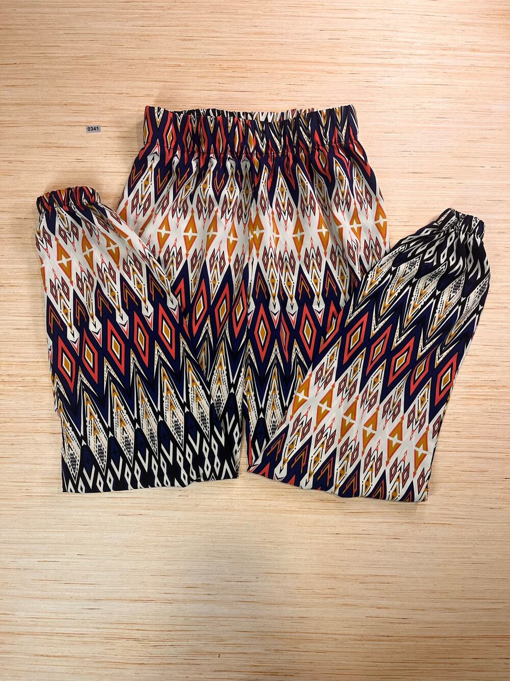 Boho Printed Harem Pants by Ambiance Apparel Elastic Waist Jogger Size S